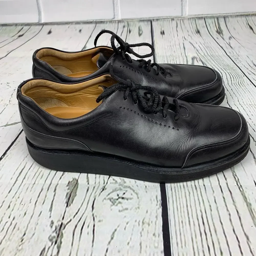 Bally’s Rutger Black Leather Lace Up Oxfords 8 M